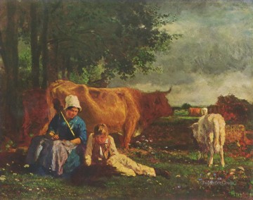 Sheep Shepherd Painting - shepherd pastoral scene